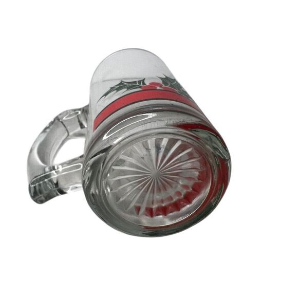 16oz Tall Beer Mug Holly & Berries by Libbey Glass Company - Picture 3 of 4